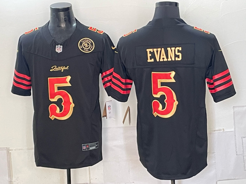Men 2026 Nike San Francisco 49ers #5 Evans black NFL Jersey 0930002